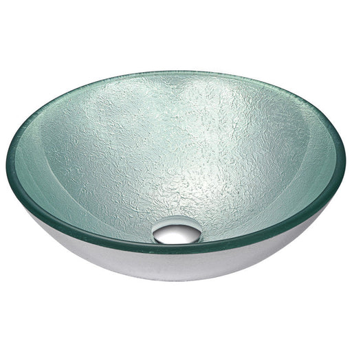 Anzzi LS-AZ055 Spirito Series Deco-Glass Vessel Sink in Churning Silver