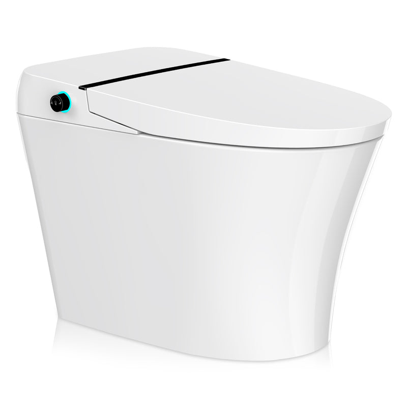 Anzzi TL-ST823WH Juno 26 in. Smart Toilet and Bidet Set with Heated Seat, Front & Rear Wash, Foot Sensor, and Remote Con