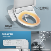 TOTO SW3004#01 WASHLET A2 Electronic Bidet Toilet Seat with Heated Seat and SoftClose Lid, Elongated, Cotton White - view 2
