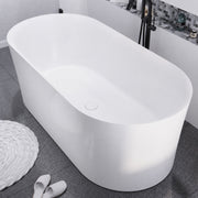 Anzzi Jericho Series 67 in. x 32 in. Flat Bottom Acrylic Freestanding Air Jetted Bathtub with Center Drain in Glossy White