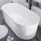 Anzzi Jericho Series 67 in. x 32 in. Flat Bottom Acrylic Freestanding Air Jetted Bathtub with Center Drain in Glossy White