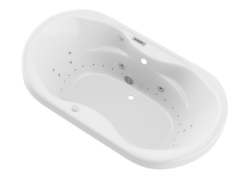 Atlantis Whirlpool 4170IDRX Indulgence 41 x 70 Oval Air & Whirlpool Jetted Bathtub with Center Drain in White
