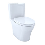 TOTO MS446124CEMFGN#01 Aquia IV Two-Piece Elongated Dual Flush 1.28 and 0.9 GPF Universal Height Toilet with CEFIONTECT, WASHLET+ Ready, Cotton White