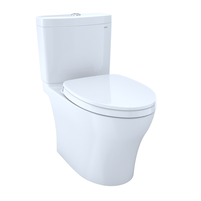 TOTO MS446124CEMFGN#01 Aquia IV Two-Piece Elongated Dual Flush 1.28 and 0.9 GPF Universal Height Toilet with CEFIONTECT, WASHLET+ Ready, Cotton White