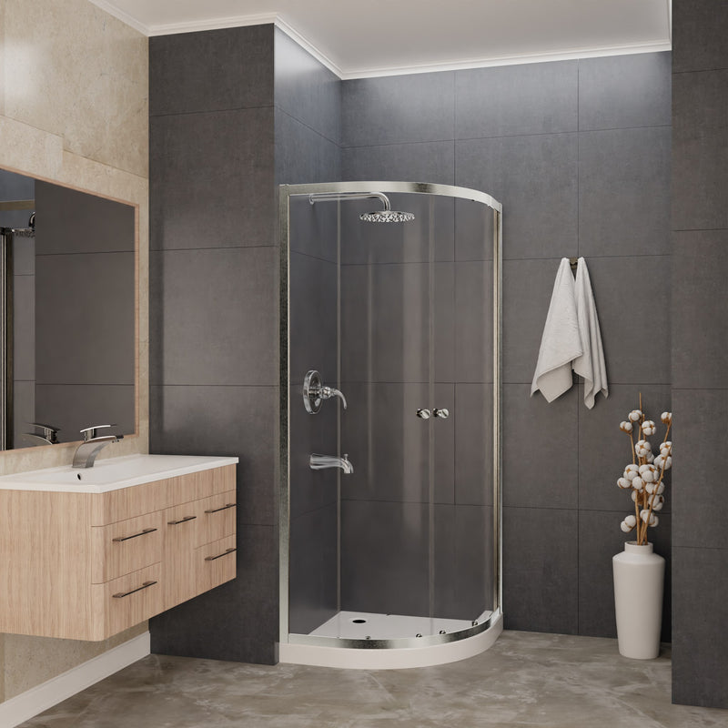Anzzi SD-AZ050-01BN Mare 35 in. x 76 in. Framed Shower Enclosure with TSUNAMI GUARD in Brushed Nickel - view 3