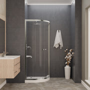Anzzi SD-AZ050-01BN Mare 35 in. x 76 in. Framed Shower Enclosure with TSUNAMI GUARD in Brushed Nickel - view 4