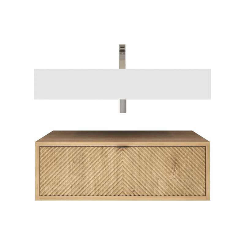 Moreno Bath MT1730 Mason 30" Fluted Floating Wall-Mounted Bathroom Vanity with Reinforced Acrylic Sink