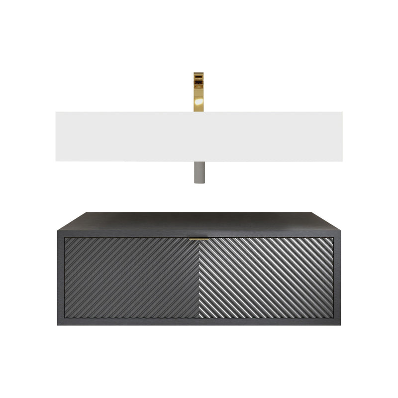 Moreno Bath MT1730 Mason 30" Fluted Floating Wall-Mounted Bathroom Vanity with Reinforced Acrylic Sink