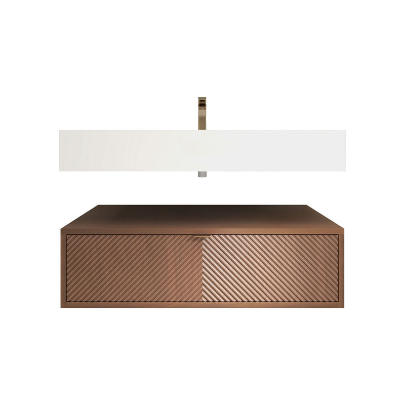 Moreno Bath MT1736 Mason 36" Fluted Floating Wall-Mounted Bathroom Vanity with Reinforced Acrylic Sink