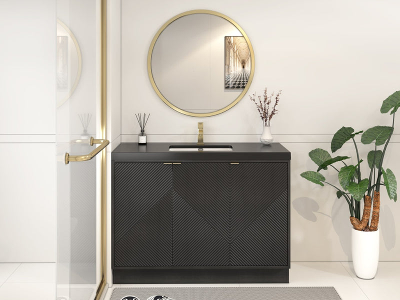 Moreno Bath MT48FS Mason 48" Fluted Freestanding Bathroom Vanity with Sink Top
