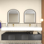 Moreno Bath MT1772D Mason 72" Fluted Floating Wall-Mounted Bathroom Vanity with Reinforced Acrylic Double Sink - view 2
