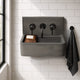 Matteo Concrete Wall-Mount Bathroom Sink with Sliding Natural Wood Tray - Dusk Grey