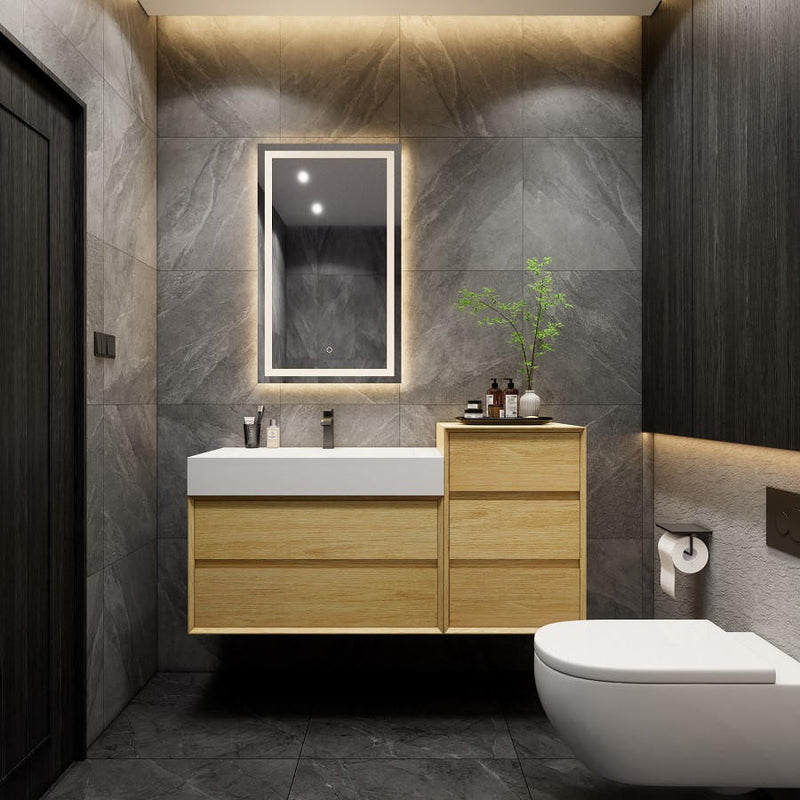 Moreno Bath MAX56 MAX 56" Floating Bathroom Vanity with FLX16 Acrylic Sink & Small Side Cabinet - view 5