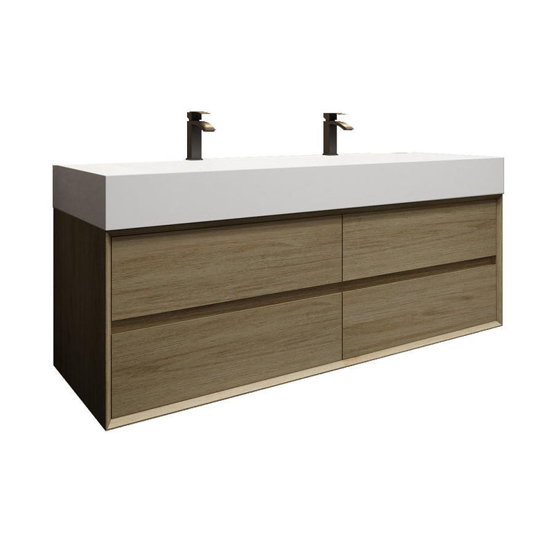 Moreno Bath MAX60B MAX 60" Floating Bathroom Vanity with FLX16 Acrylic Sink/Double Faucet Holes - view 10