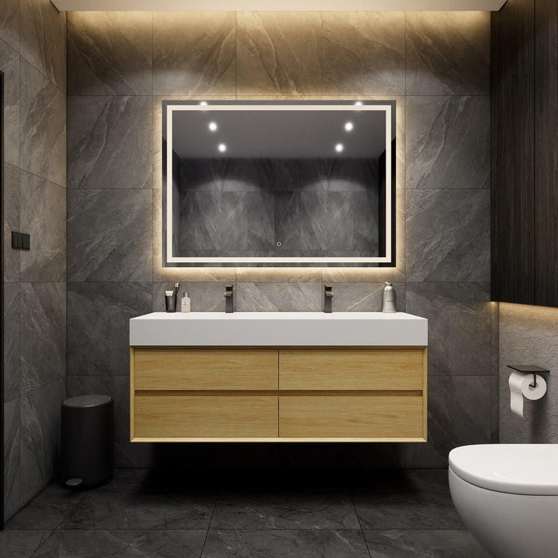 Moreno Bath MAX60B MAX 60" Floating Bathroom Vanity with FLX16 Acrylic Sink/Double Faucet Holes - view 5