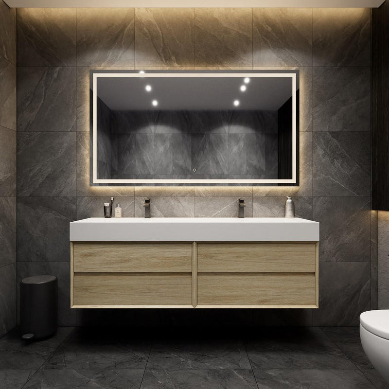 Moreno Bath MAX72 MAX 72" Floating Bathroom Vanity with FLX16 Acrylic Sink/Double Faucet Holes - view 3