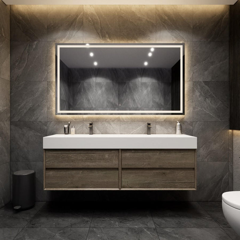 Moreno Bath MAX72 MAX 72" Floating Bathroom Vanity with FLX16 Acrylic Sink/Double Faucet Holes - view 4
