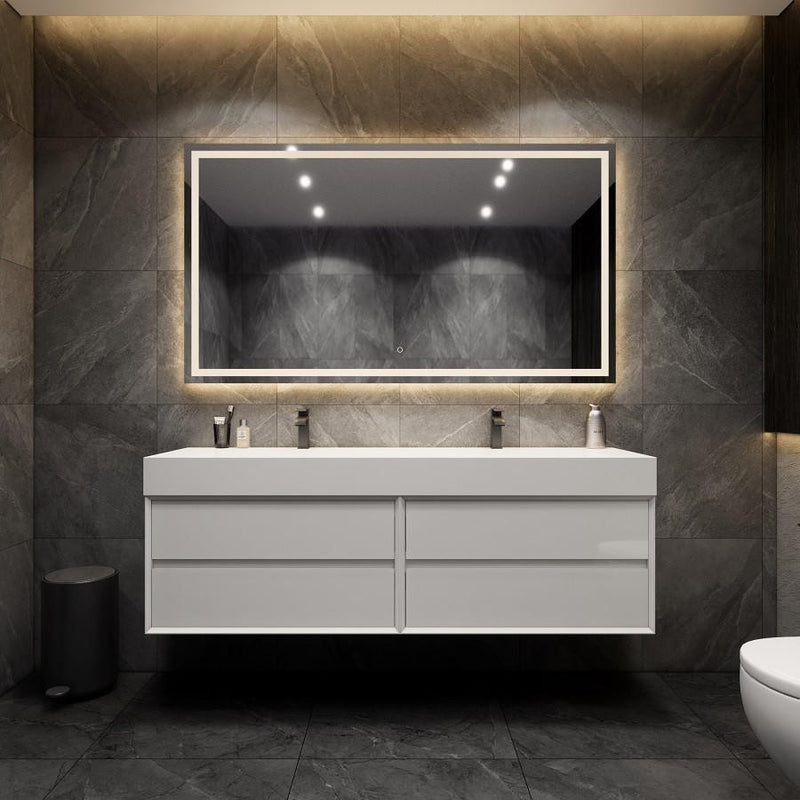 Moreno Bath MAX72 MAX 72" Floating Bathroom Vanity with FLX16 Acrylic Sink/Double Faucet Holes - view 5