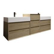 Moreno Bath MAX80 MAX 80" Floating Bathroom Vanity with FLX16 Acrylic Single Sink Top Set & Small Side Cabinet - view 10