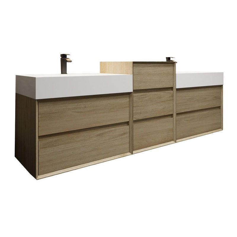 Moreno Bath MAX80 MAX 80" Floating Bathroom Vanity with FLX16 Acrylic Single Sink Top Set & Small Side Cabinet - view 10
