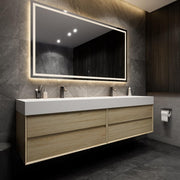 Moreno Bath MAX84 MAX 84" Floating Bathroom Vanity with FLX16 Acrylic Sink/Double Faucet Holes - view 9
