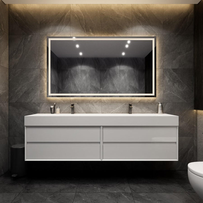 Moreno Bath MAX84 MAX 84" Floating Bathroom Vanity with FLX16 Acrylic Sink/Double Faucet Holes - view 4