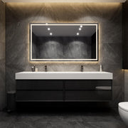 Moreno Bath MAX84 MAX 84" Floating Bathroom Vanity with FLX16 Acrylic Sink/Double Faucet Holes