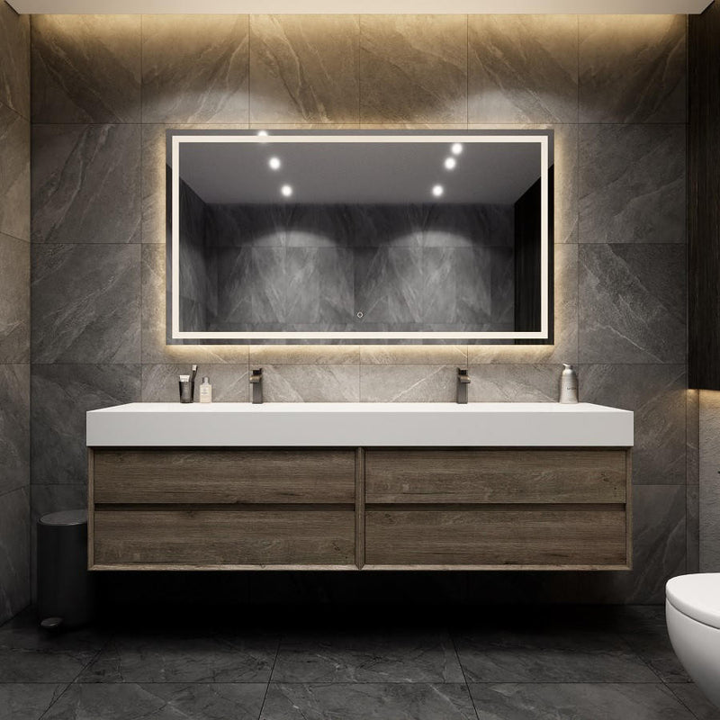 Moreno Bath MAX84 MAX 84" Floating Bathroom Vanity with FLX16 Acrylic Sink/Double Faucet Holes - view 2