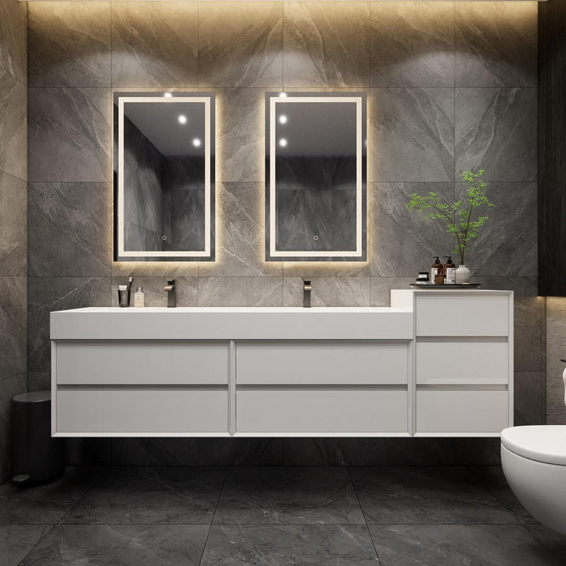 Moreno Bath MAX92 MAX 92" Floating Bathroom Vanity with FLX16 Acrylic Sink W/Small Side Cabinet - view 2