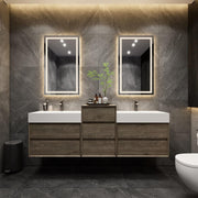 Moreno Bath MAX92D MAX 92" Double Floating Bathroom Vanity with FLX16 Acrylic Sink W/Small Side Cabinet - view 4