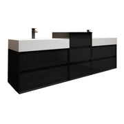 Moreno Bath MAX92D MAX 92" Double Floating Bathroom Vanity with FLX16 Acrylic Sink W/Small Side Cabinet - view 7