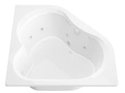 Atlantis Whirlpool 6060CWL Beryl Series 84 in. x 62 in. Corner Whirlpool Bathtub with Center drain and V-Style Back Jets in Glossy Smooth White
