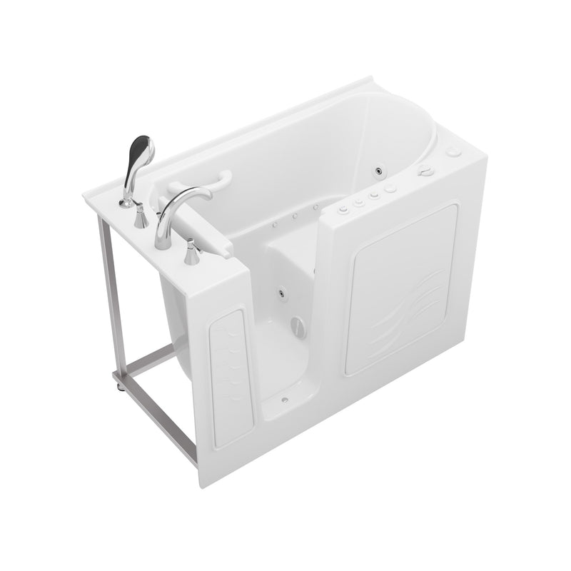 Meditub 2653LWD Collection 26 x 53 Left Side Drain Combination Jetted Bathtub in White with Powered Fast Drain - view 3