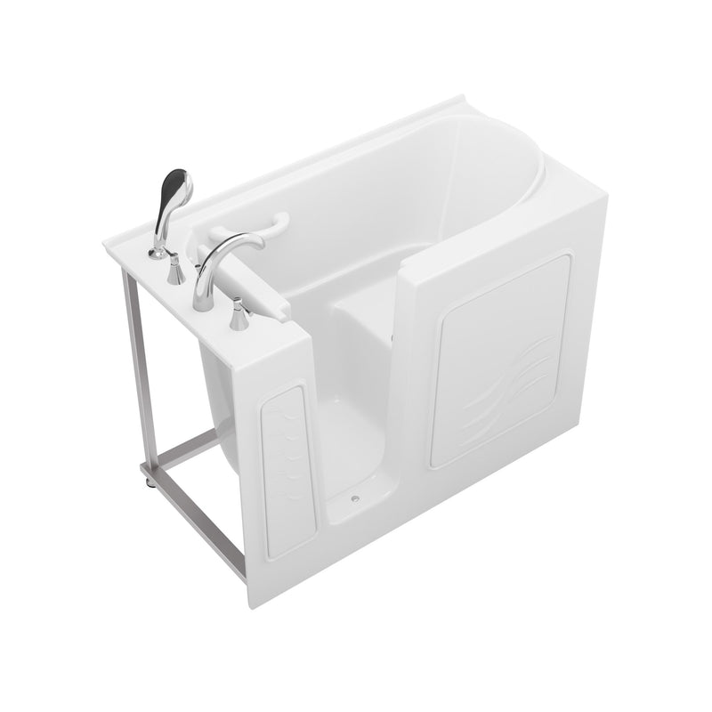 Meditub 2653LWS Collection 26 x 53 Left Side Drain Soaker Jetted Bathtub in White with Fast Filling Faucet Set - view 3