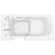 Meditub 2653LWS Collection 26 x 53 Left Side Drain Soaker Jetted Bathtub in White with Fast Filling Faucet Set - view 4