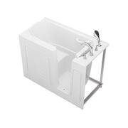 Meditub 2653RWS Collection 26 x 53 Right Side Drain Soaker Jetted Bathtub in White with Fast Filling Faucet Set - view 3