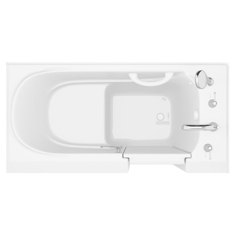 Meditub 2653RWS Collection 26 x 53 Right Side Drain Soaker Jetted Bathtub in White with Fast Filling Faucet Set - view 4