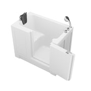 Meditub 2747RWS Collection 27 x 47 Right Side Drain Soaker Jetted Bathtub in White with Fast Filling Faucet Set - view 3
