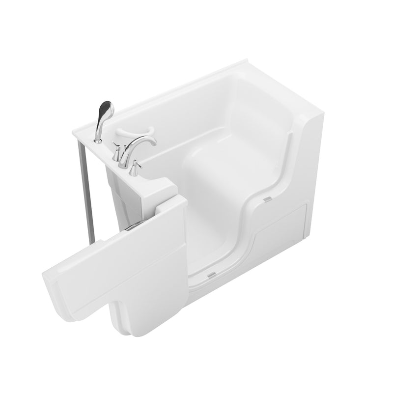 Meditub 2953WCALWS Collection 29 x 52 Left Side Drain Soaker Jetted Bathtub in White with Fast Filling Faucet Set - view 3