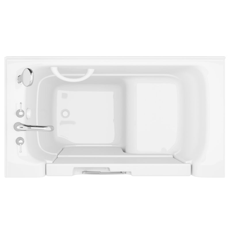 Meditub 2953WCALWS Collection 29 x 52 Left Side Drain Soaker Jetted Bathtub in White with Fast Filling Faucet Set - view 4