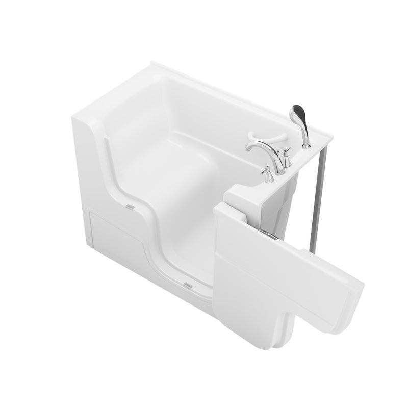 Meditub 2953WCARWS Collection 29 x 52 Right Side Drain Soaker Jetted Bathtub in White with Fast Filling Faucet Set - view 3