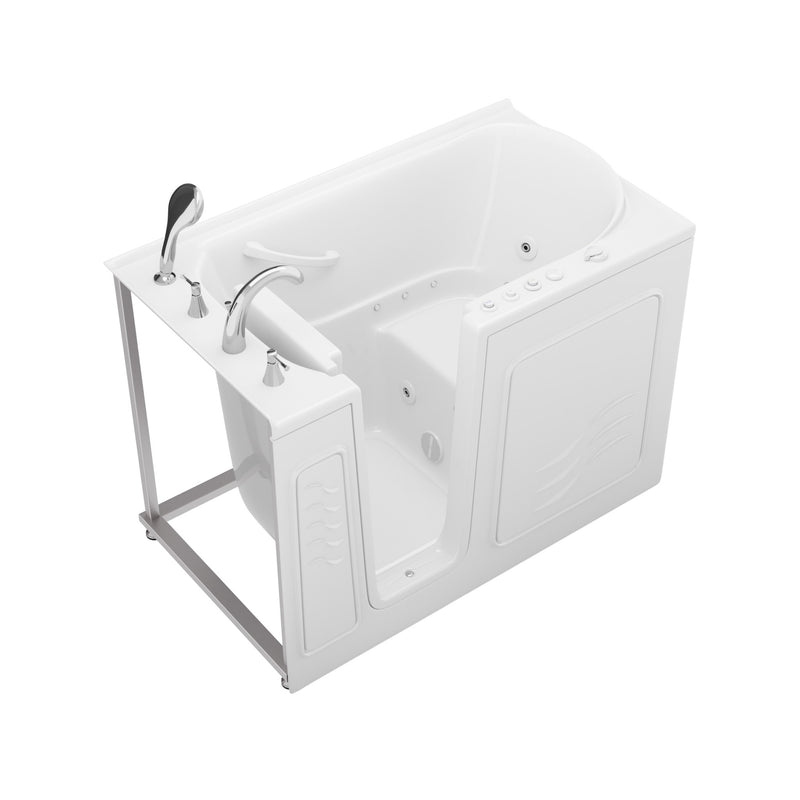 Meditub 3053LWD Collection 30 x 52 Left Side Drain Combination Jetted Bathtub in White with Powered Fast Drain - view 3