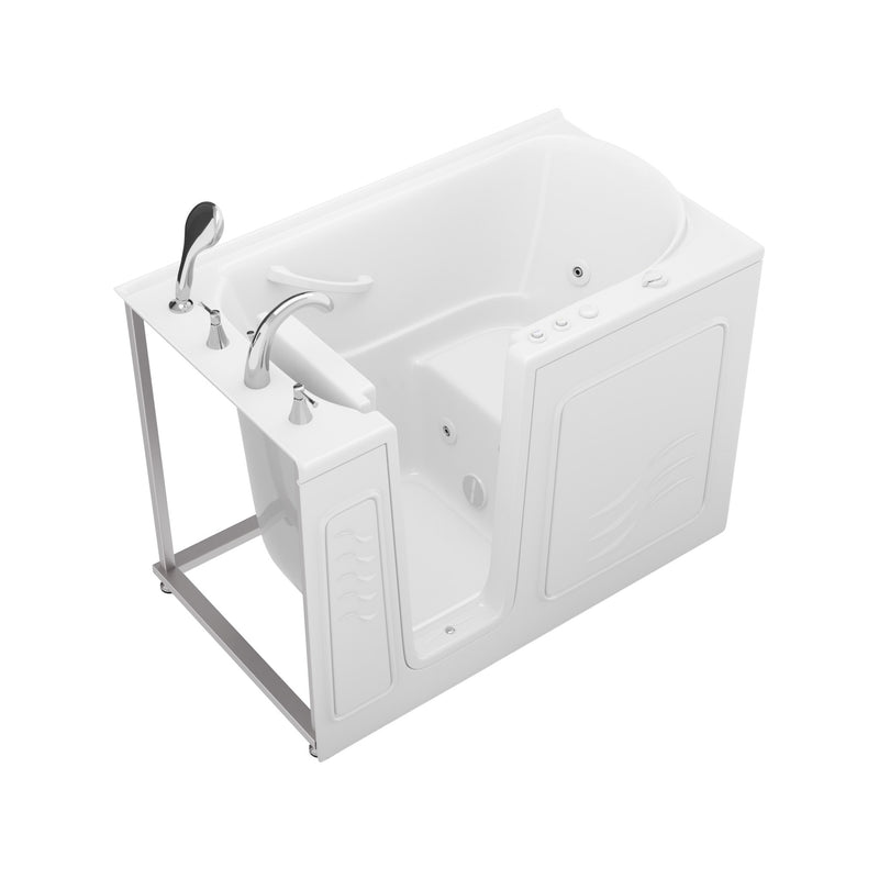 Meditub 3053LWH Collection 30 x 52 Whirlpool Jetted Bathtub with Left Drain in White with Powered Fast Drain - view 3