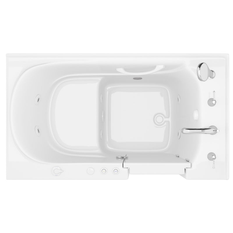 Meditub 3053RWH Collection 30 x 52 Whirlpool Jetted Bathtub with Right Drain in White with Powered Fast Drain - view 4