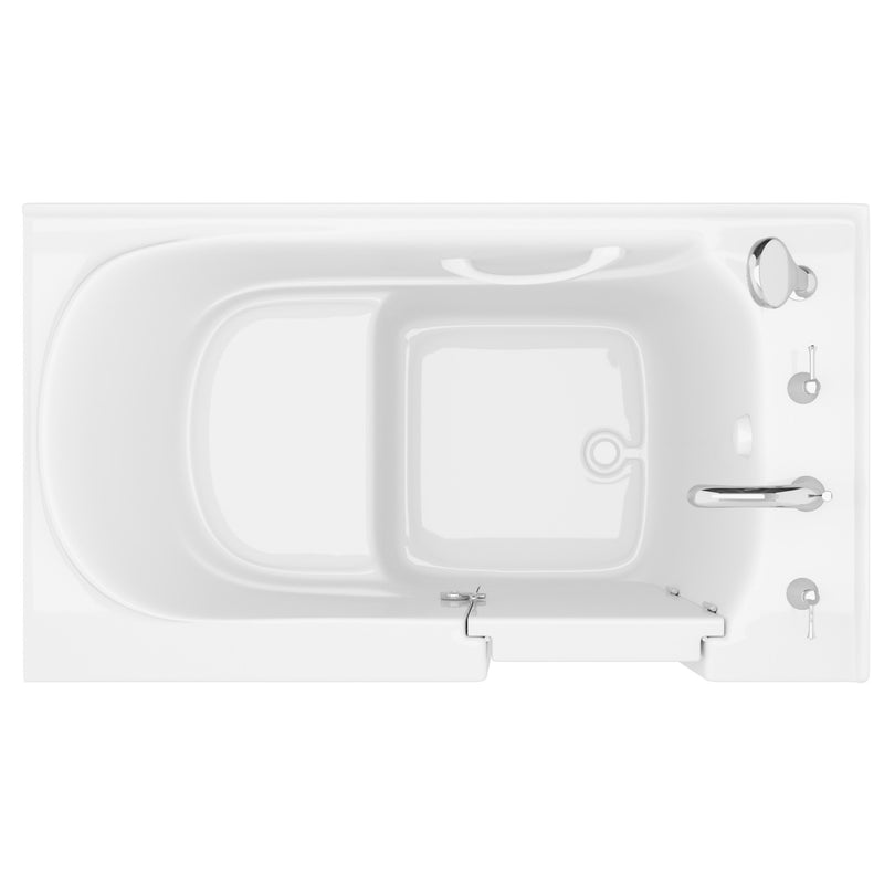 Meditub 3053RWS Collection 30 x 52 Right Side Drain Soaker Jetted Bathtub in White with Fast Filling Faucet Set - view 4