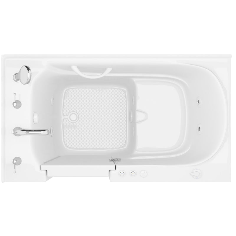 Meditub 3054LWH Collection 30 x 54 Left Drain Quick Fill Walk-In Whirlpool Tub with Powered Fast Drain in White - view 4
