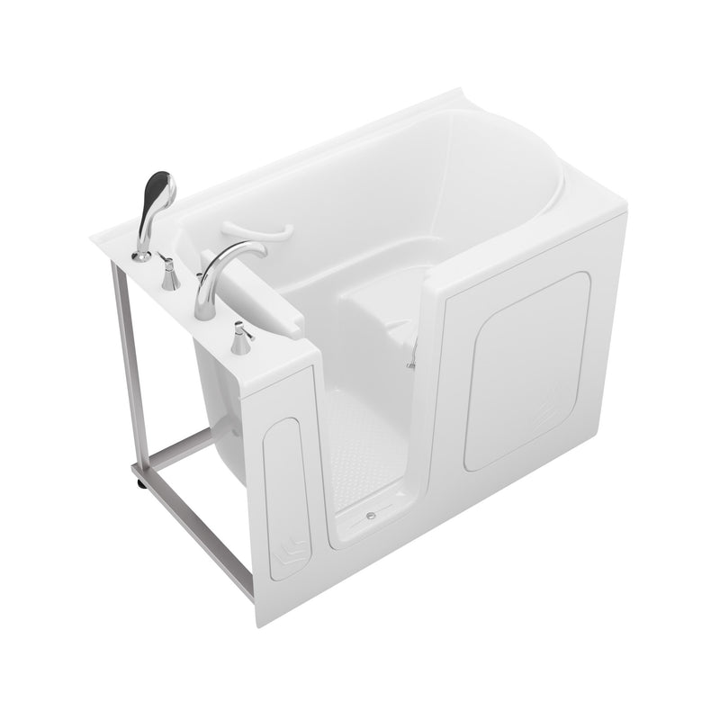 Meditub 3054LWS Collection 30 x 54 Left Side Drain Soaker Jetted Bathtub in White with Fast Filling Faucet Set - view 3