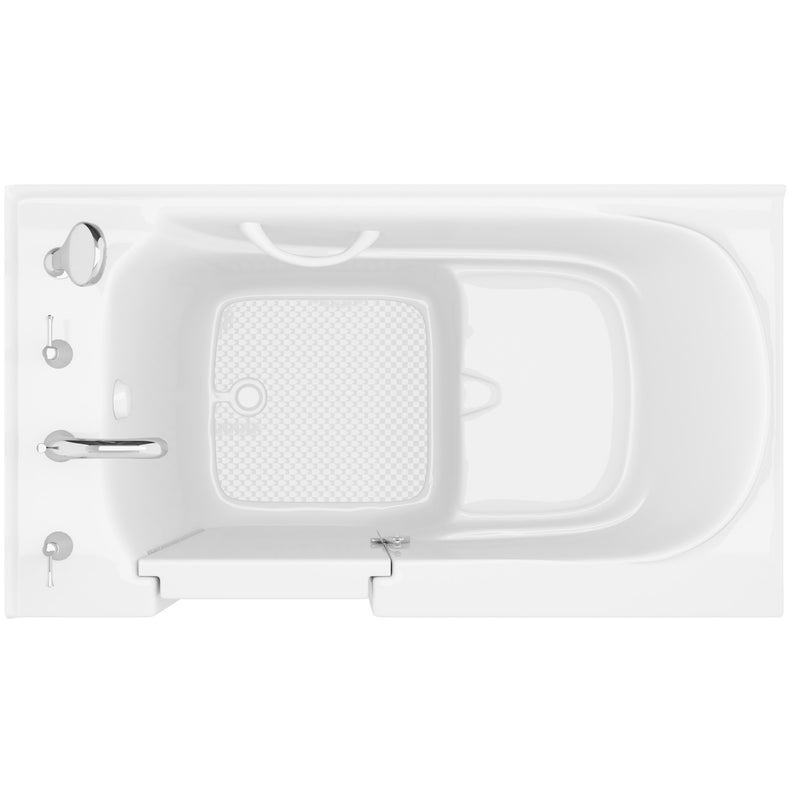 Meditub 3054LWS Collection 30 x 54 Left Side Drain Soaker Jetted Bathtub in White with Fast Filling Faucet Set - view 4