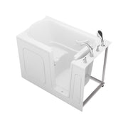 Meditub 3054RWS Collection 30 x 54 Right Side Drain Soaker Jetted Bathtub in White with Fast Filling Faucet Set - view 3