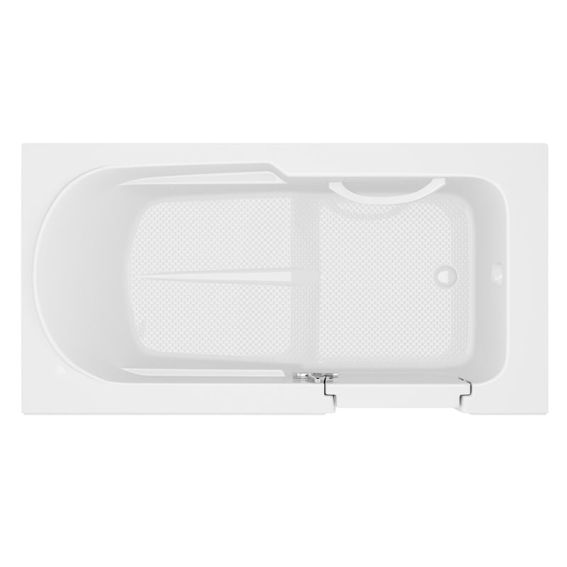 Meditub 3060SIRWS Collection 30 x 59 Right Side Drain Soaker Jetted Bathtub in White with Easy Step Wide Swing Door - view 4